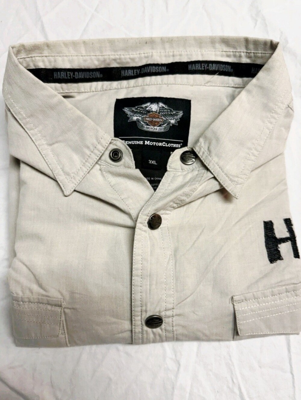 Harley-Davidson Motorcycle Short Sleeve Shirt Tan - 3XL